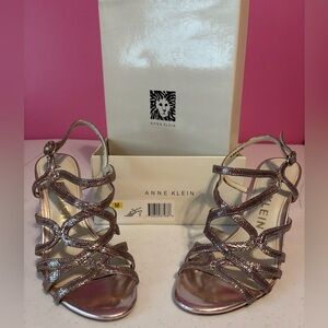 Anne Klein Women's Metallic Strappy Heels
